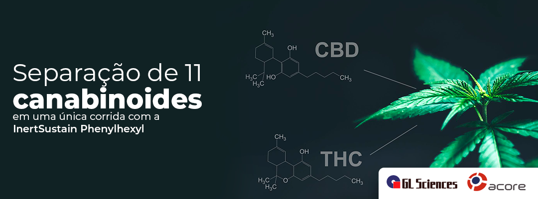 Separação de 11 canabinoides em uma única corrida com a InertSustain Phenylhexyl